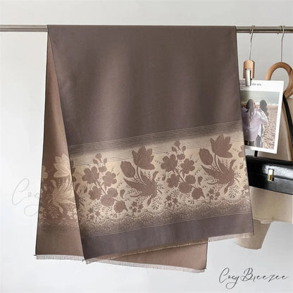 Floral Printed Cashmere Winter Pashmina Scarf scarf-241228
