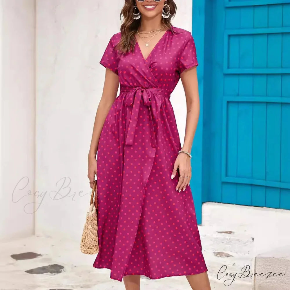 Floral Printed V-neck Summer Dress oldfloraldress-250126