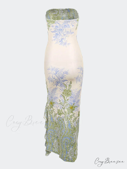 Floral Sexy Stylish Slit Maxi Dress