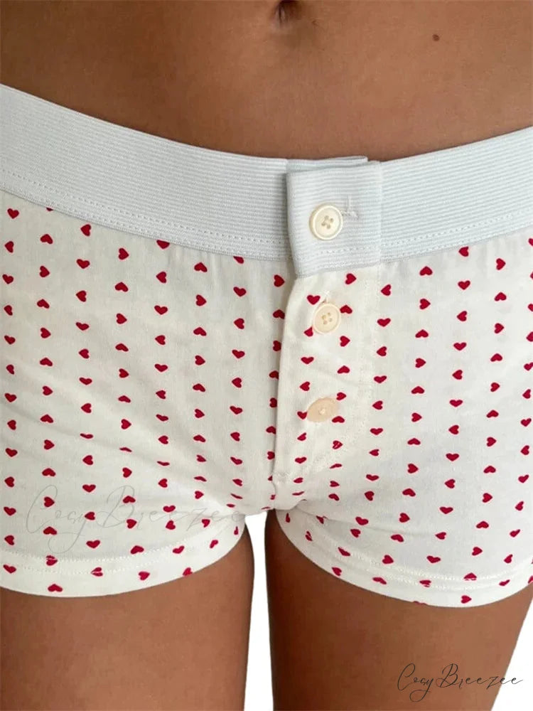 Floral Striped Pajama Sleep Shorts white / S short-250223