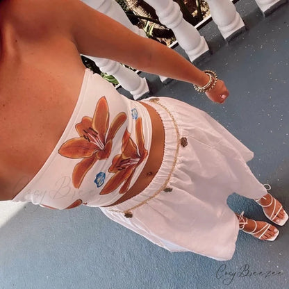 Floral Wrap Bandeau Crop Top croptop-250223
