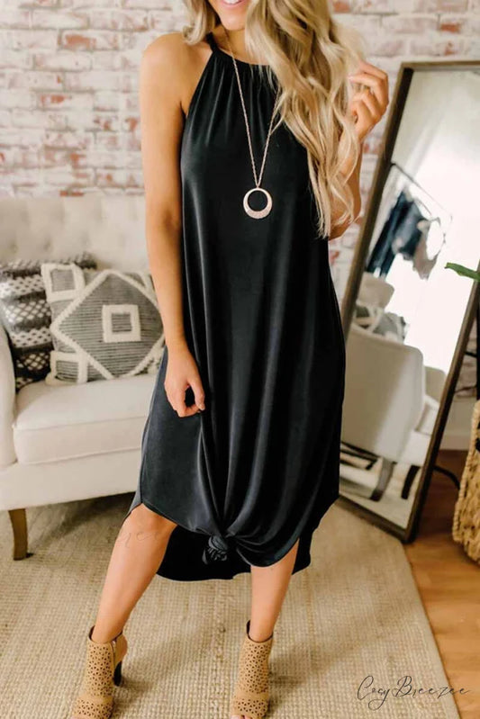 Florcoo Long Sleeve Print Modern Retro Long Maxi Dress S / Black