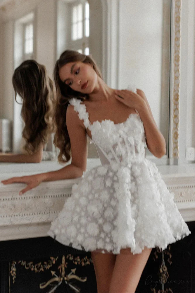 Florence 3D Floral Trendy Applique Mini Dress