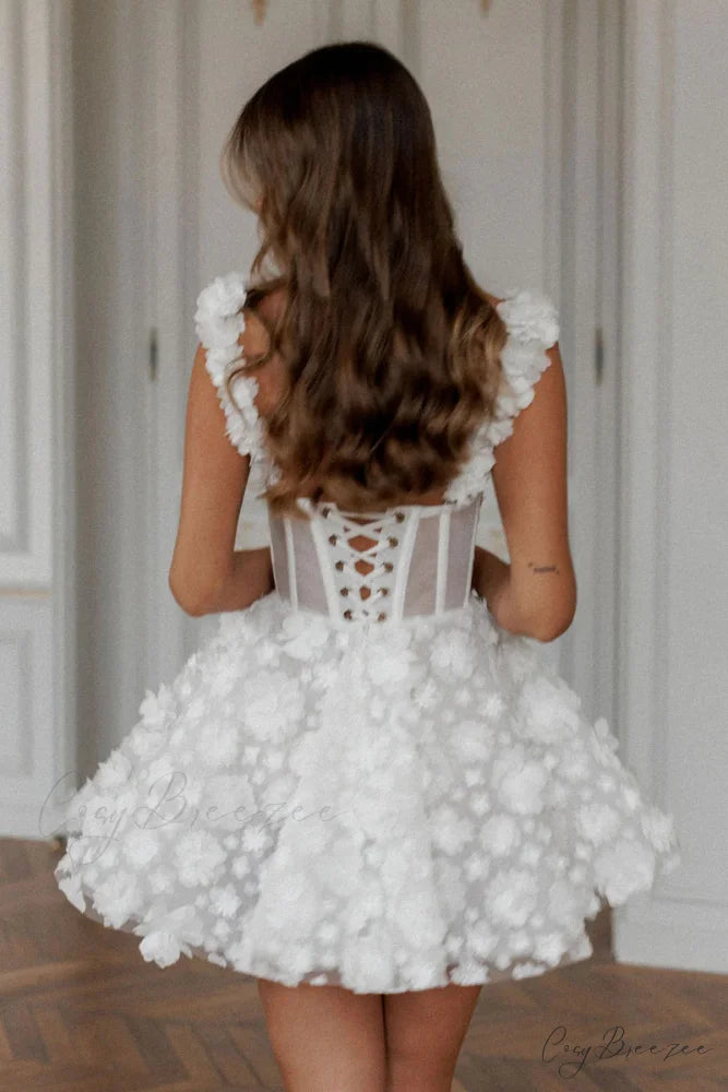 Florence 3D Floral Trendy Applique Mini Dress