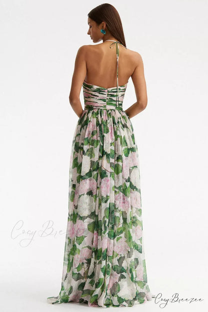 Florence Meadows Floral Trendy Print Maxi Dress