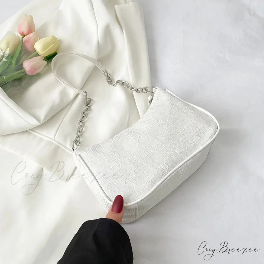 Flower Pattern Handle Underarm Shoulder Bag color1 shoulder-250126