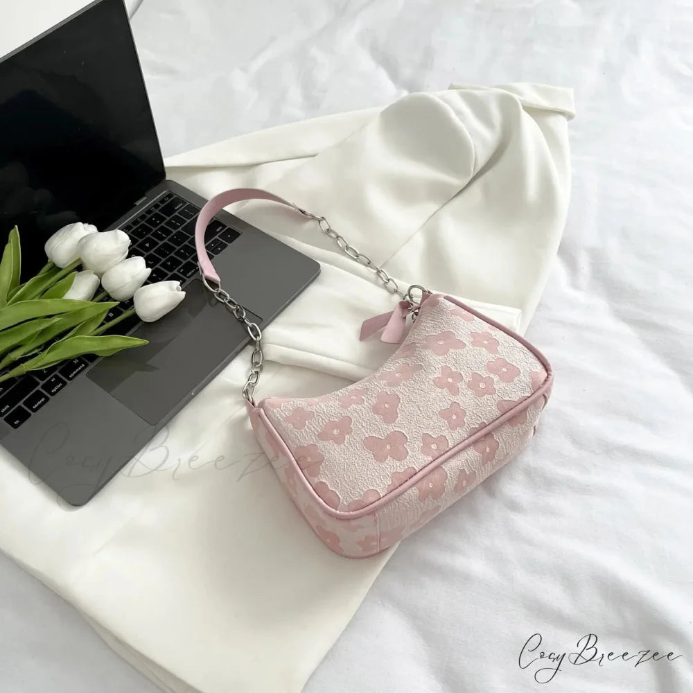 Flower Pattern Handle Underarm Shoulder Bag color6 shoulder-250126