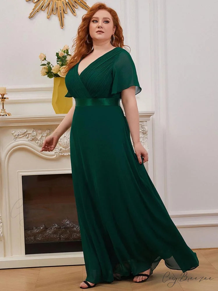 Flutter Sleeve Lace Trendy Up Corset Top Green / L