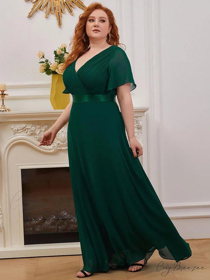 Flutter Sleeve Lace Trendy Up Corset Top Green / L