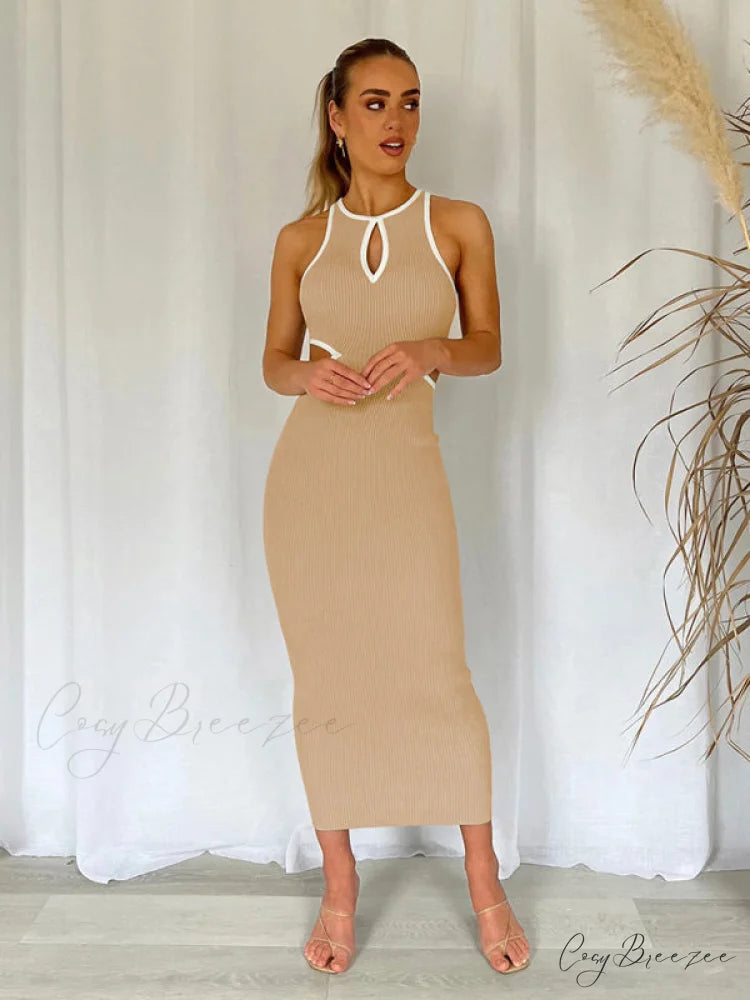 for Gown Figure-hugging Cutouts Midi Women