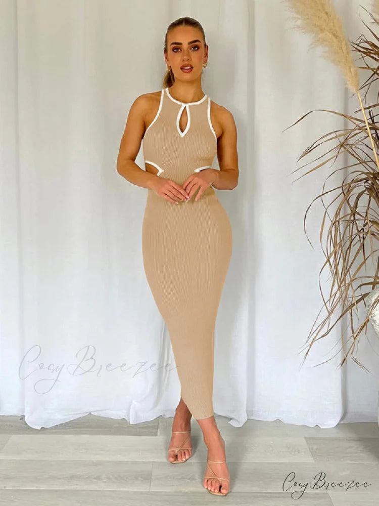 for Gown Figure-hugging Cutouts Midi Women