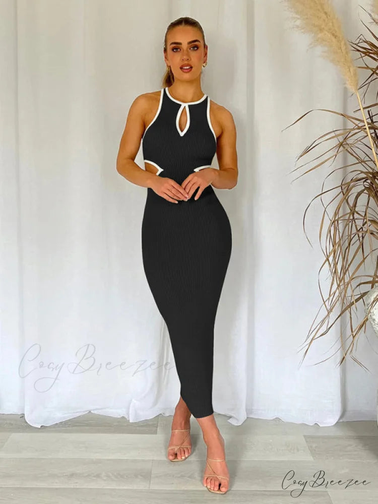 for Gown Figure-hugging Cutouts Midi Women