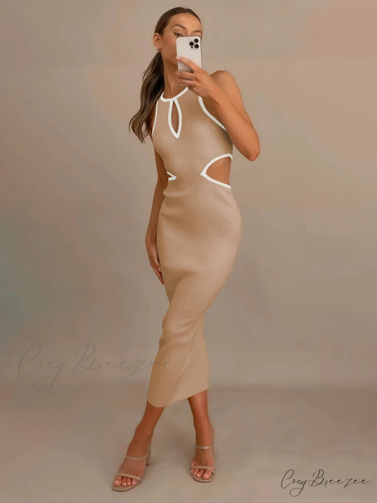 for Gown Figure-hugging Cutouts Midi Women