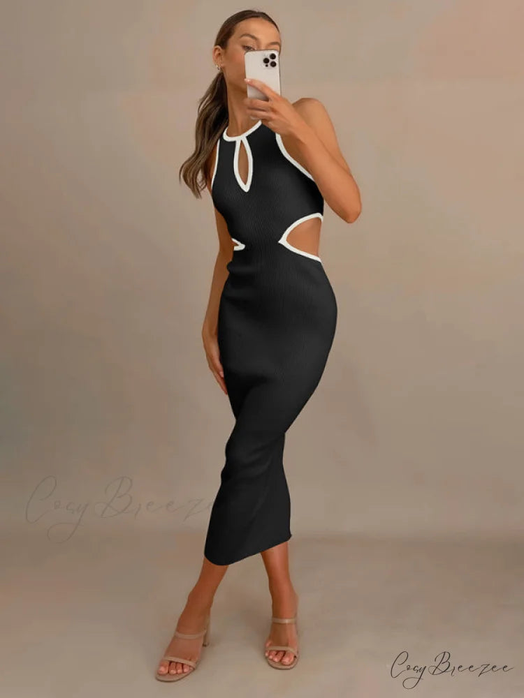 for Gown Figure-hugging Cutouts Midi Women