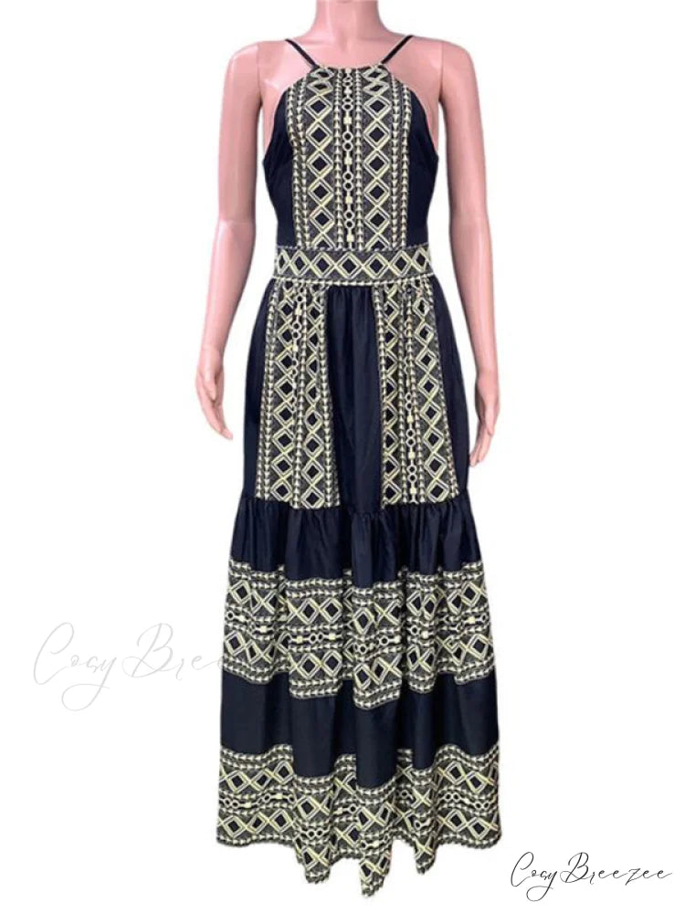for Gown Patterned Tiered Full-Length Women