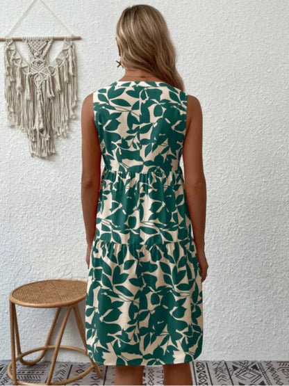 for Tiered Design Sleeveless Minidress Flowered Ruffle Women