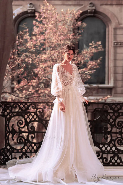 Forever Yours Romantic Trendy Floral Lace Wedding Dress
