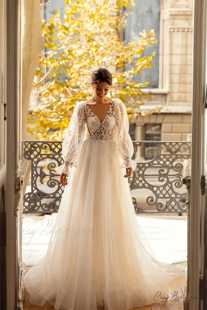 Forever Yours Romantic Trendy Floral Lace Wedding Dress Ivory / 2