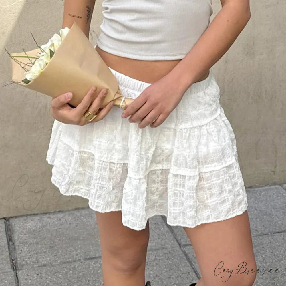 Frill Mini Skirt with Shorts Skirt skirts-250223