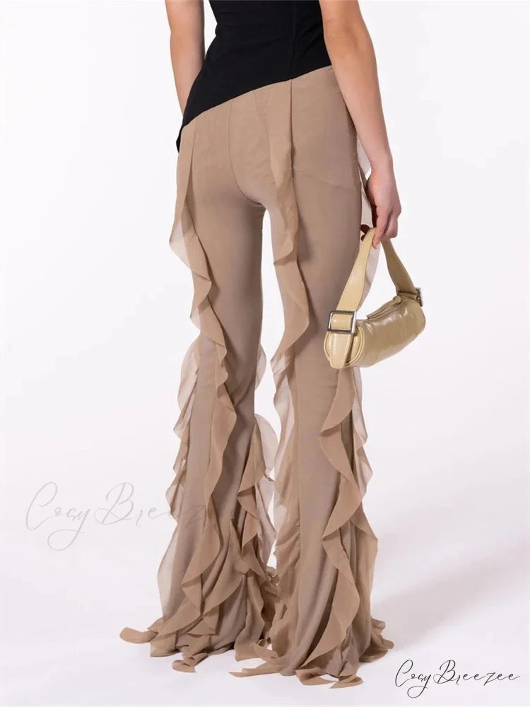 Frilled Pleated Strapped Mini Dress pant-250223