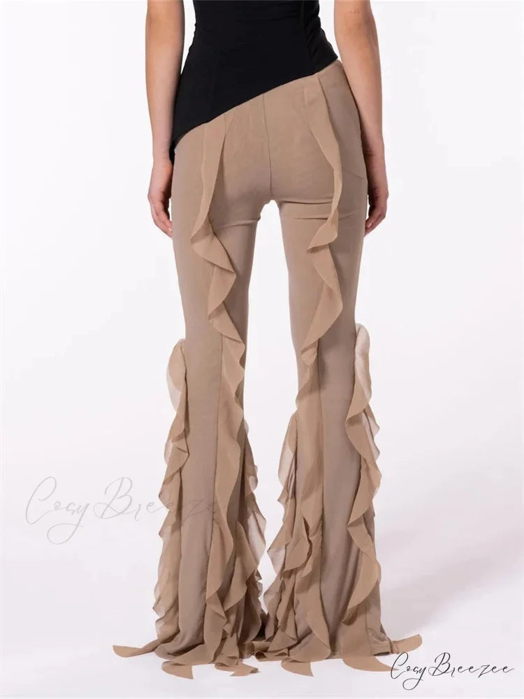 Frilled Pleated Strapped Mini Dress pant-250223