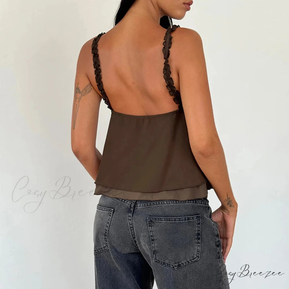 Frilled Ruffle Square Crop Top croptop-250223