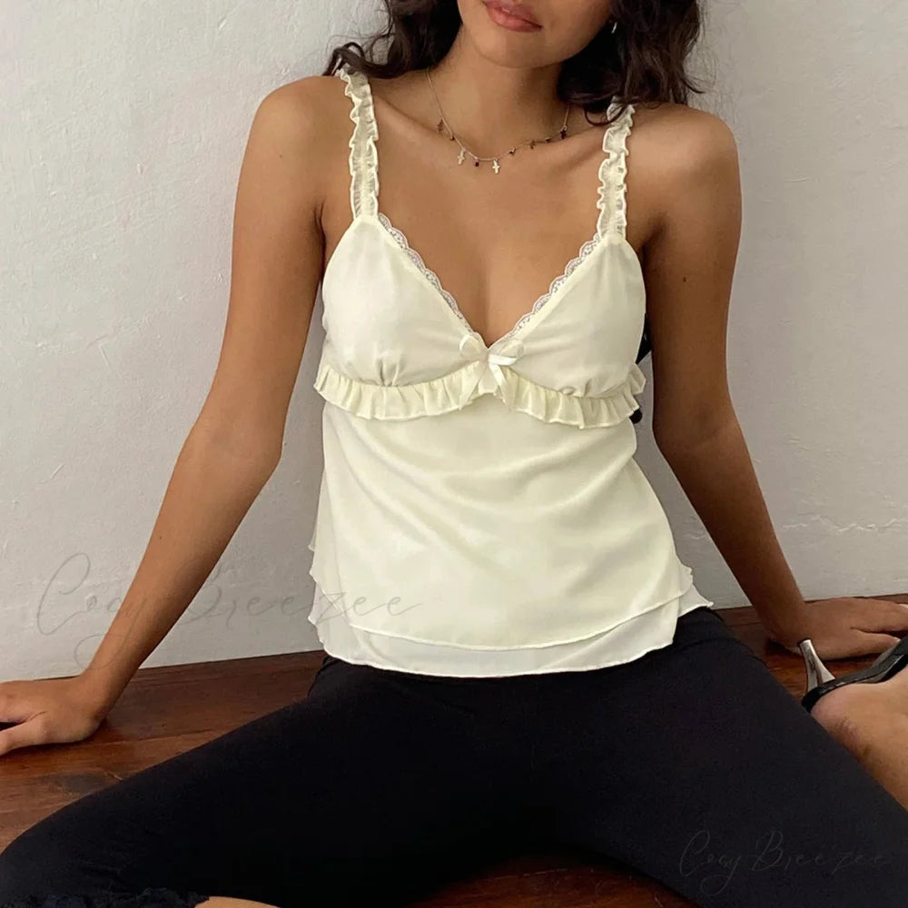 Frilled Ruffle Square Crop Top croptop-250223