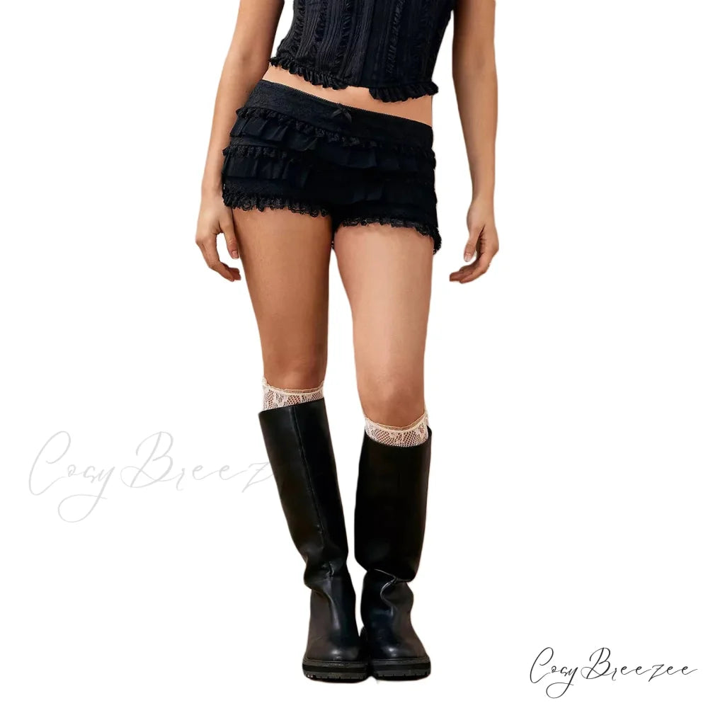 Frilly Tiered Bloomer Skirt black 1 / S skirts-250223