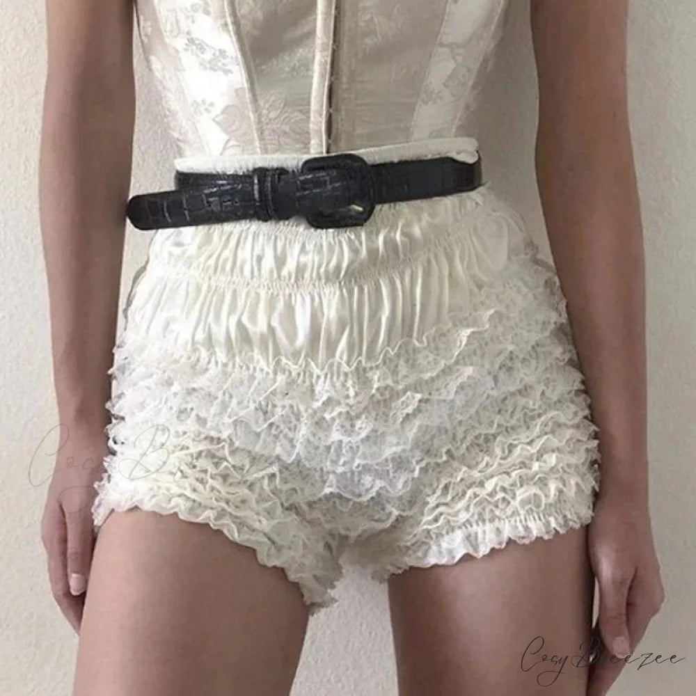 Frilly Tiered Bloomer Skirt white 3 / S skirts-250223