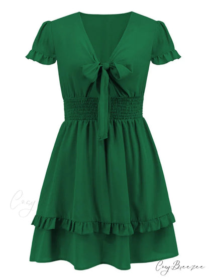 Front Color Mini Crepe Tie for Solid Gown Women