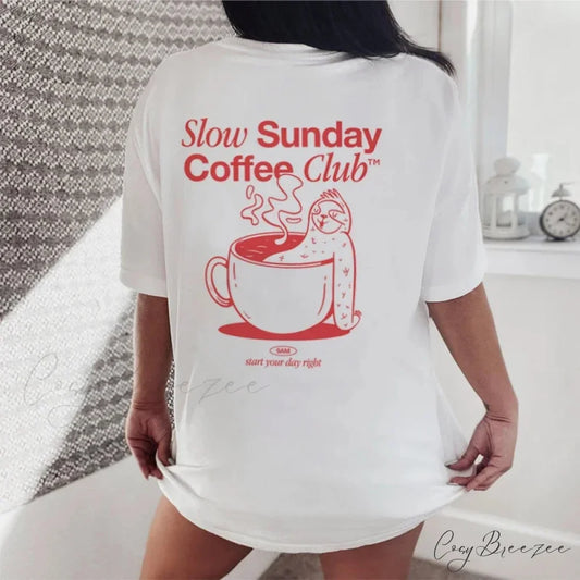 Funny Coffee Club Hippie Style Tee WHITE / S t-shirt-250223