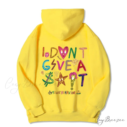 Funny Oversized Fleece Cozy Casual Hoodie Yellow / S