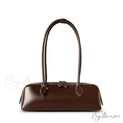 Genuine Leather Women’s Shoulder Clutch coffee wristlet-250126
