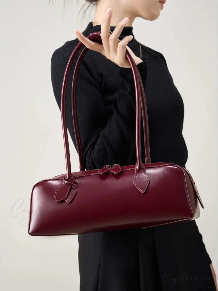 Genuine Leather Women’s Shoulder Clutch wristlet-250126