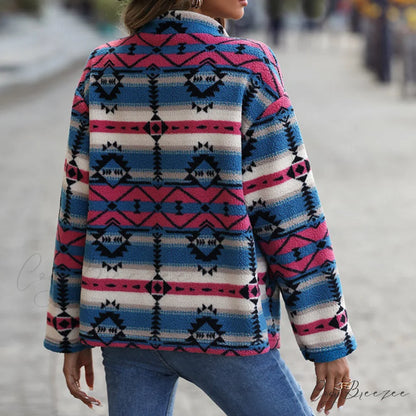 Geometric Casual Design Coat