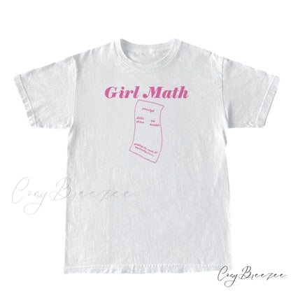 Girl Math Stylish Graphic Tee WHITE / XXL