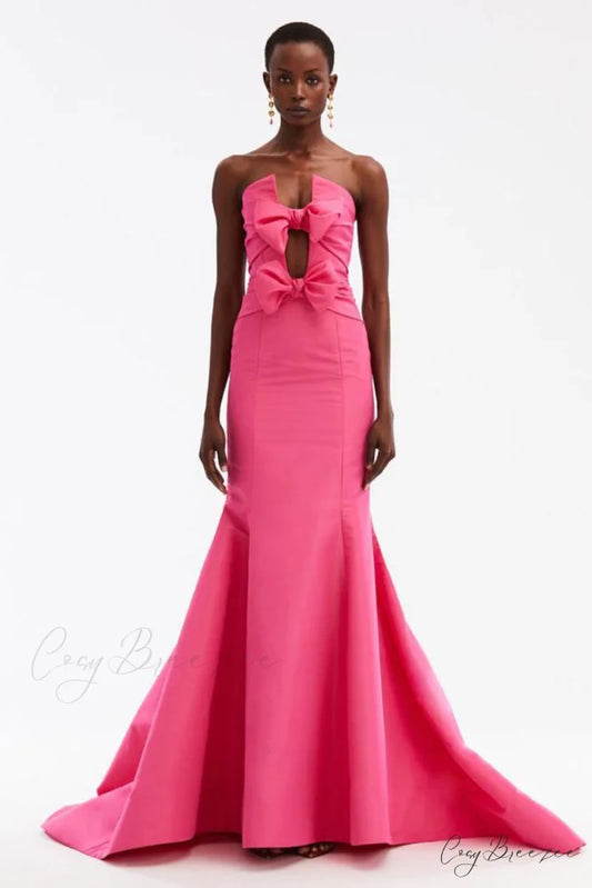 Glam Aura Graceful Strapless Maxi Dress Pink / 2