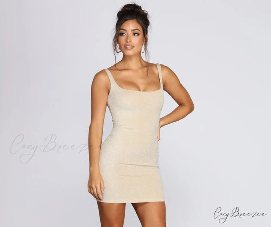 Glimmer Queen Stylish Mini Dress GOLD / S