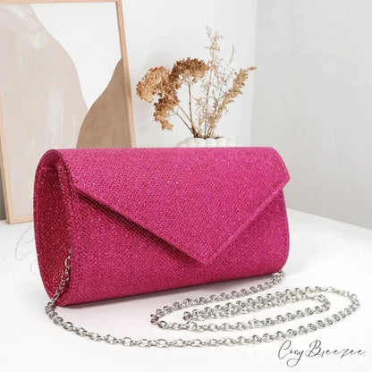 Glitter Envelope Chain Evening Clutch Bag Rose clutchbag-250126