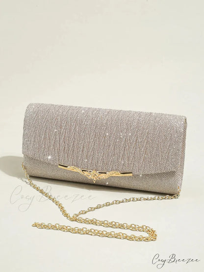 Glitter Envelope Evening Bag Champagne / (20cm clutchbag-250126