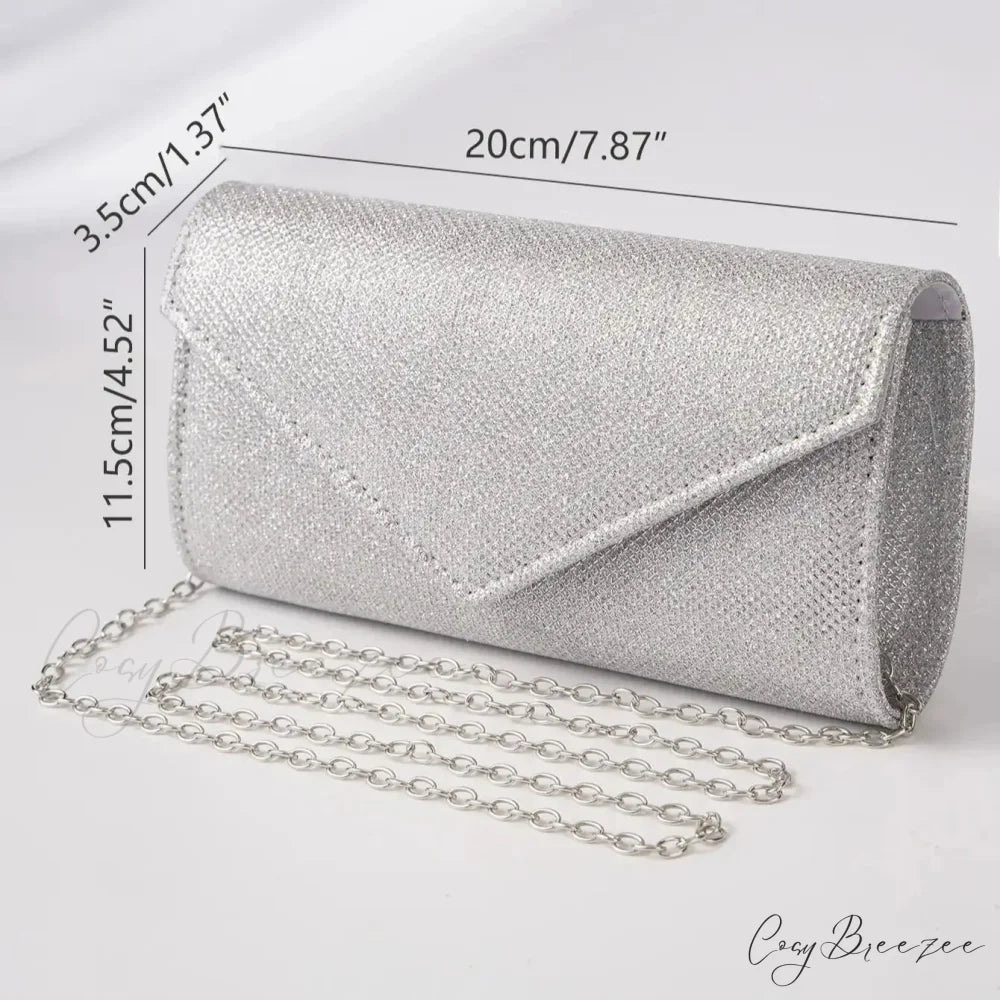 Glitter Envelope Evening Clutch Women’s Day Wedding Party Crossbody Bag clutchbag-250126