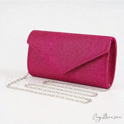 Glitter Envelope Evening Clutch Women’s Day Wedding Party Crossbody Bag Rose red clutchbag-250126