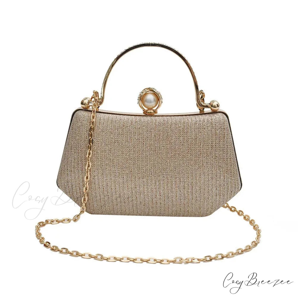 Glitter Evening Banquet Wrist Bag Gold clutchbag-250126