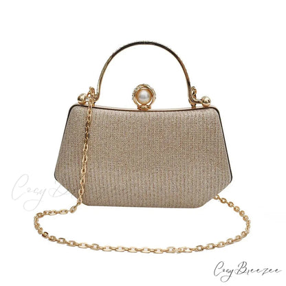 Glitter Evening Banquet Wrist Bag Gold clutchbag-250126