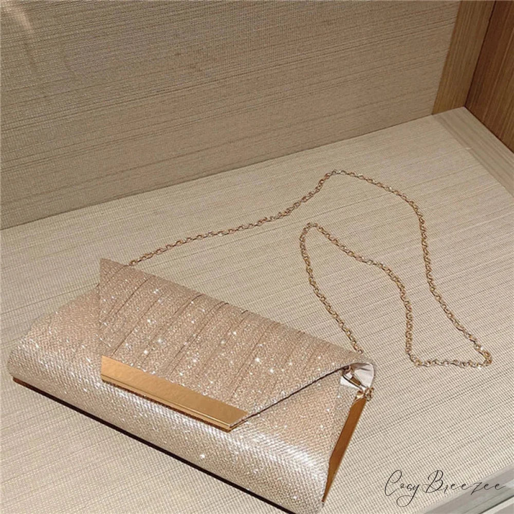 Glitter Party Clutch Bag Wristlet Gold wristlet-250126