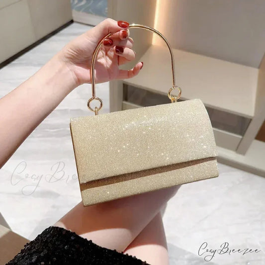 Glitter Wedding Shoulder Bag for Women Gold clutchbag-250126