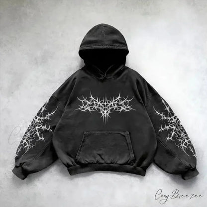 Goddess Pattern Print Hoodie black 10 / M hoodies-241228