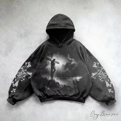 Goddess Pattern Print Hoodie black 8 / M hoodies-241228