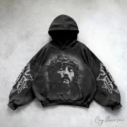 Goddess Pattern Print Hoodie black 9 / M hoodies-241228
