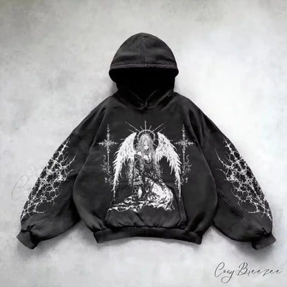 Goddess Pattern Print Hoodie hoodies-241228